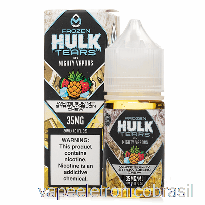 Vaporizador Recarregável De Goma Branca Congelada, Melão, Palha - Hulk Tear Salts - 30ml 50mg